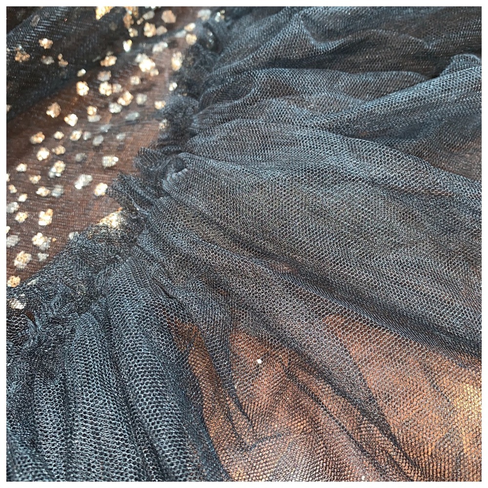 Black Sheer Star Tulle The Lunan Glam Tunic Top - Picture 7 of 13
